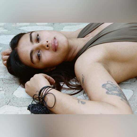 RUCHED POLYAMIDE HALTER TOP - Picture 7 of 9